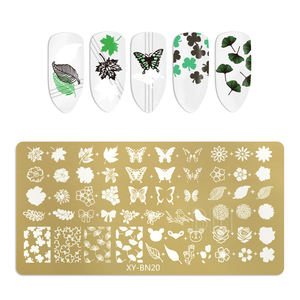 ใหม่แผ่นปั๊มเล็บฝรั่งเศสขนาด6*12ซม. เครื่องมือทำเล็บดอกไม้ศิลปะแบบแปลกๆแผ่นเหล็กแม่แบบเล็บ - Product Image 3