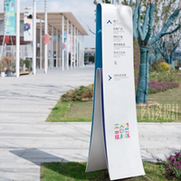 Panneau d'indexation directionnel vertical sur pied en acrylique, avec source lumineuse néon, étanche IPX6, pour magasins, parcs, écoles