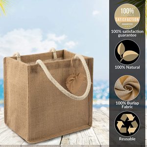 High-Capacity Environment Friendly Waterproof Beach <strong>Bag</strong> Customized <strong>Jute</strong> <strong>Tote</strong> <strong>Bag</strong> With Logo - Product Image 6