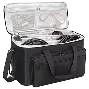 Sac de rangement pour câbles DJ, fond rembourré amovible et séparateurs ajustables, pour ranger les câbles musicaux, organisation de rangement portable pour les voyages - Product Image 5