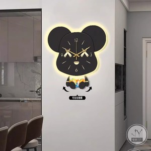 かわいいクマの時計装飾画揺れる静音壁掛け時計寝室リビングルーム静物画 - Product Image 3