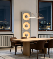 Applique murale ronde en aluminium brossé Art Déco, applique LED pour salon, chambre à coucher