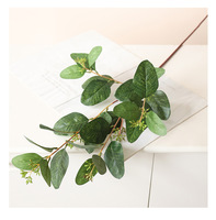 Ranting Eucalyptus Sutra Buatan Grosir untuk Dekorasi Pernikahan, Thanksgiving, Centerpieces, Pengisi Tanaman Hias, Tekstur Lembap
