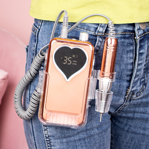 2025 Nail Tech Perceuse Usine <span class=keywords><strong>Coeur</strong></span> Forme Sans Fil Perceuse À Ongles 35000rpm Rechargeable Vernis Électrique Perceuse À Ongles Fichier Salon Maison - Product Image 3