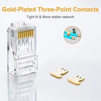 Conectores RJ45 Cat6 YOFC, Paquete de 100, UTP 8P8C, Enchufe Ethernet Chapado en Oro, Cubierta de PVC LSZH para Cable de Red Cat5e/Cat6, Uso en Interiores