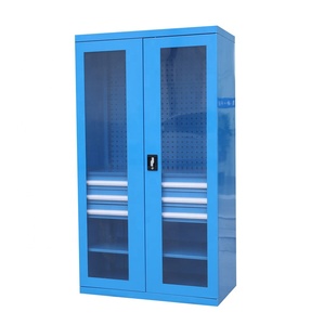 High Quality 3 Drawer Steel car workshop garage Tool cabinet with glass door 0.8mm-1.2mm