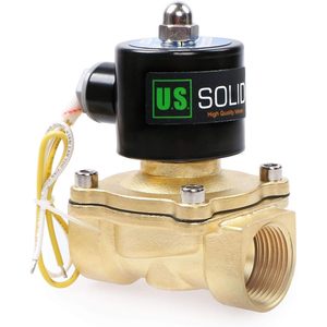 États-Unis Vanne solénoïde électrique en laiton massif 1 pouce 110V AC normalement fermée pour eau, air, huile, diesel - Product Image 1