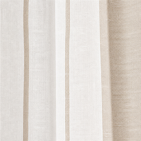 Aodu Rideau Semi-Transparent en Lin à Rayures Verticales, Large et Étroit, avec Œillets et Passe-Tringle, Panneau de Fenêtre Beige Blanc, Vente en Gros Direct Usine