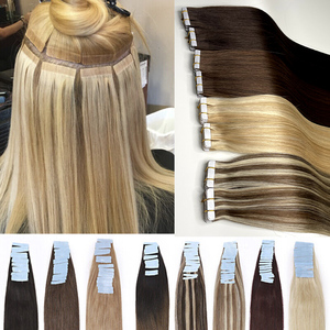 Extensiones de Cabello Humano Ruso Virgen de Lujo de Doble Trama, Larga, Invisible, con Cinta Adhesiva, 12A, Sin Cortar - Product Image 5