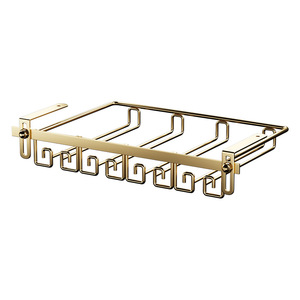 Estante de Lujo para Copas de Vino de Acero sin Perforaciones, Soporte para Copas Colgantes al Revés para Cocina - Product Image 1