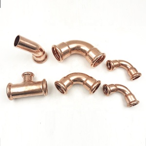 ข้อต่อกดทองแดงแผ่นโปรไฟล์ <span class=keywords><strong>M</strong></span> ปลอก22มม. ข้อศอก - Product Image 1