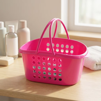 Panier de rangement moderne en PP écologique, ajouré, design dessin animé, durable et empilable pour vêtements, linge et salle de bain
