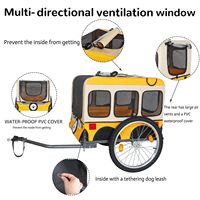 Remorque de vélo pliable pour animaux de compagnie, poussette pour animaux de compagnie, roues de 20 pouces, 2 portes, réflecteurs, cadre métallique, capacité de charge de 40 kg, grande remorque de vélo pour chien