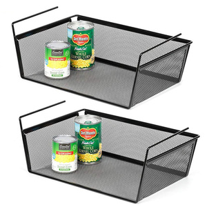 Under <strong>Shelf</strong> <strong>Basket</strong> 2-Pack Under Cabinet Hanging Storage Wire <strong>Basket</strong> Organizer Dish Spice Kitchen Storage Rack - Product Image 1