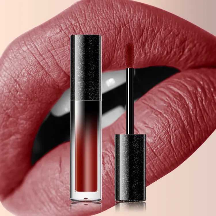 Commercio all'ingrosso caldo di umidità rossetto opaco lip gloss personalizzata rossetto rosso scuro