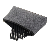 Étui à crayons en feutre de laine recyclée durable et lavable, pochette à fermeture éclair minimaliste pour fournitures de bureau, école, étudiants