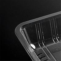 Conteneurs en plastique transparents rectangulaires jetables en PET pour l'emballage de biscuits et de nourriture, taille personnalisable (220*170*50mm), vente en gros en Chine