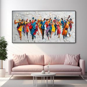 Pintura <span class=keywords><strong>al</strong></span> <span class=keywords><strong>Óleo</strong></span> Personalizada <span class=keywords><strong>para</strong></span> Festivales <span class=keywords><strong>de</strong></span> Música, Arte, Paisajes, con Textura <span class=keywords><strong>de</strong></span> Color y Marco - Product Image 5