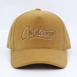 New Cool Two Tone Oem Sombreros de gamuza personalizables 5 paneles Gamuza Gorra de béisbol de gamuza personalizada - Product Image 2