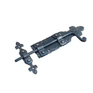 Loquets de porte en métal forgés à la main avec finition oxyde noir, forme plate, pour l'installation dans les maisons et villas, quincaillerie de porte et de portail - Product Image 1