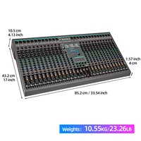 Console de mixage audio professionnelle TG26, 26 canaux, console de mixage professionnelle, console de mixage audio DJ, contrôleur de mixage DJ