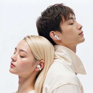 หูฟังไร้สายคุณภาพสูงแบบ 2-in-1 แบตเตอรี่ใช้งานได้ยาวนาน ลดเสียงรบกวน สำหรับเล่นเกมและออกกำลังกาย พร้อมหน้าจอแสดงผลดิจิตอลแบบโปร่งใส - Product Image 4