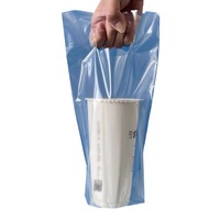 Porte-gobelet jetable en plastique pour café, lait, thé, sac à emporter en plastique, plateau à deux tasses épaissi pour sortir les aliments en plastique