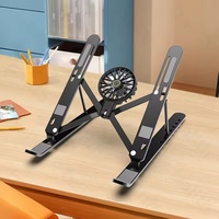 Support de refroidissement pour ordinateur portable pliable, support portable pour tablette et ordinateur portable de 16 à 18 pouces, support de bureau avec ventilateurs