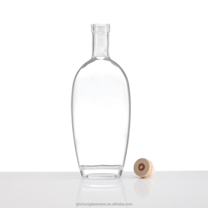 Botella de Whisky de Cristal Blanco de Alta Gama, Directo de Fábrica, 700ml 750ml, Forma de Huevo, Cuello Corto, Elegante Botella Vacía para Licores y <span class=keywords><strong>Vino</strong></span> - Product Image 3