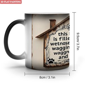Heat Changing Mug 11oz Frosted Black Ceramic Custom Print Cup With <b>Dog</b> House Design - Product Image 1