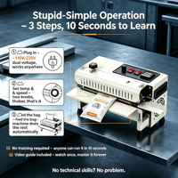 Machine de scellage continu par induction pour sacs plastiques, emballage alimentaire (chips)