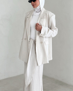 Khiêm tốn thời trang 2 pcs Tops và váy co ORD Set hồi giáo phụ nữ văn phòng mặc Blazers - Product Image 5