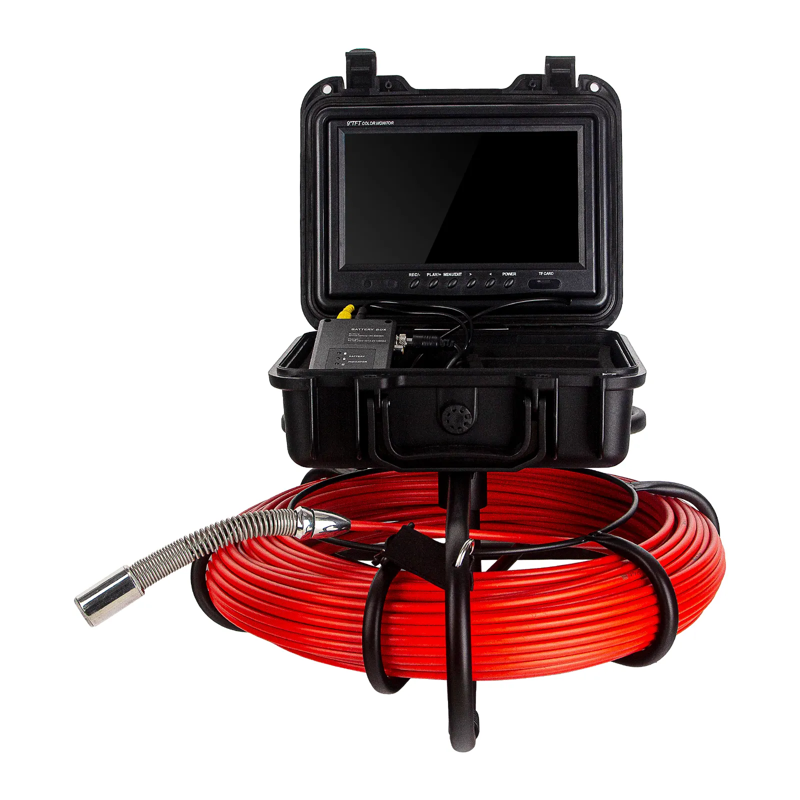 Factory 512HZ transmitter Sewer Pipe Camera 9Inch Color Screen 8GB DVR Video Recording Pipe Underground Inspection Camera