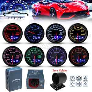 Manómetro Digital de 2 Pulgadas (52mm) y 12V para Auto, con Indicador de Temperatura de Agua y Aceite, Presión de Turbo, Tacómetro, Voltímetro, EGT, Pantalla LED de 10 Colores y Reloj Digital - Product Image 1