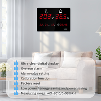 Capteur numérique de température et d'humidité, horloge murale, hygromètre, thermomètre, OEM personnalisable, alimenté par USB, garantie de 2 ans