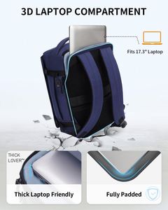 Mochila de Viaje Ecológica Resistente al Agua con Protección 3D para Portátil 180 °   Diseño plano para un empaquetado sin complicaciones - Product Image 3