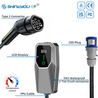 Chargeur EV portable Shineyou personnalisé de niveau 2, 7 kW, type 2, IEC 61851-1, prise CEE, câble de charge rapide pour véhicule électrique, 3,5 m