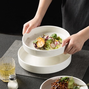 Piatti da portata in ceramica bianca di lusso ecologici sotto glassa piatti profondi di diverse dimensioni per hotel ordine minimo 10 pz - Product Image 4