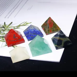 30mm doğal cilalı taş piramit şifa kristal yeşil aventurin Organite kuvars piramidi metafizik taş heykelcik