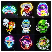 Bannière de Grande Ouverture Super Lumineuse avec Éclairage Néon pour Magasins Commerciaux, Logo Personnalisé et Construction en Tubes de Verre Véritable