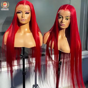 วิกผมตรงสีแดงราคาถูก 13x4 13x6 HD Lace Front Wig ผมเวียดนามแท้ วิกแบบไม่ต้องใช้กาว ผลิตภัณฑ์เสริมความงามสำหรับผู้หญิง - Product Image 1