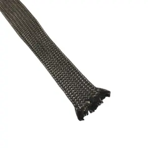 Custom Good Quality High Temperature Stability Chemical Resistance Carbon Fiber Braided Cable Sleeve