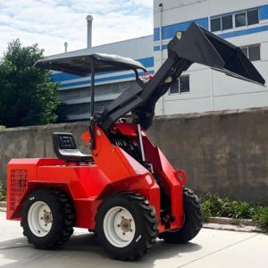 Kustom <span class=keywords><strong>Mini</strong></span> internasional 890kg selip Steer <span class=keywords><strong>CE</strong></span> mesin Diesel/roda bensin Crawler Track <span class=keywords><strong>Loader</strong></span> dengan 4 in 1 Bucket dan kursi - Product Image 1