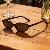 Lunettes de soleil rétro unisexes, style européen et américain, monture ovale fine, polarisées UV400, lunettes de soleil tendance