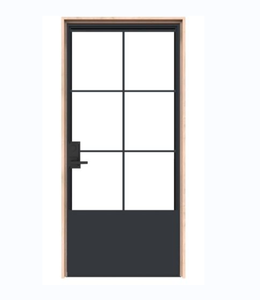 Porte en verre sur mesure en fer forgé, intérieure, givrée, trempée, simple, insonorisée pour hôtel, fabricant, vente en gros, OEM - Product Image 3