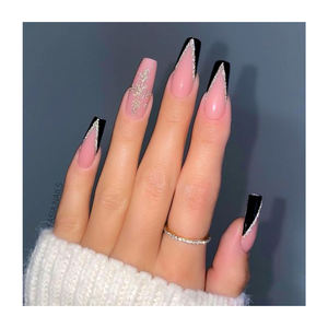 Bâton 3d sur l'ongle impression fleur cercueil or tourbillon paillettes dégradé Ombre <span class=keywords><strong>Faux</strong></span> <span class=keywords><strong>Ongles</strong></span> rose imperméable réutilisable <span class=keywords><strong>Faux</strong></span> <span class=keywords><strong>Ongles</strong></span> - Product Image 5