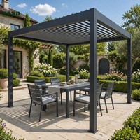 Pergola motorisée autoportante en aluminium à lames orientables, de luxe moderne, robuste, étanche, en aluminium 6063-T5, disponible en 3x3m, 3x4m, 4x4m