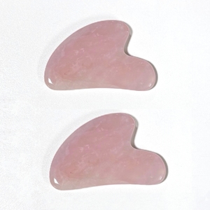 Outils de beauté pour le visage en jade naturel et quartz rose Gua Sha - Product Image 6
