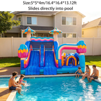 Toboggan gonflable double piste coloré pour l'extérieur, château gonflable combiné, obstacle, toboggan aquatique gonflable pour les fêtes d'enfants