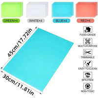 Lot de 4 tapis de protection EVA modernes rectangulaires imperméables pour réfrigérateur, lavables, anti-moisissure, pour cuisine, anti-graisse, pour tiroirs et placards